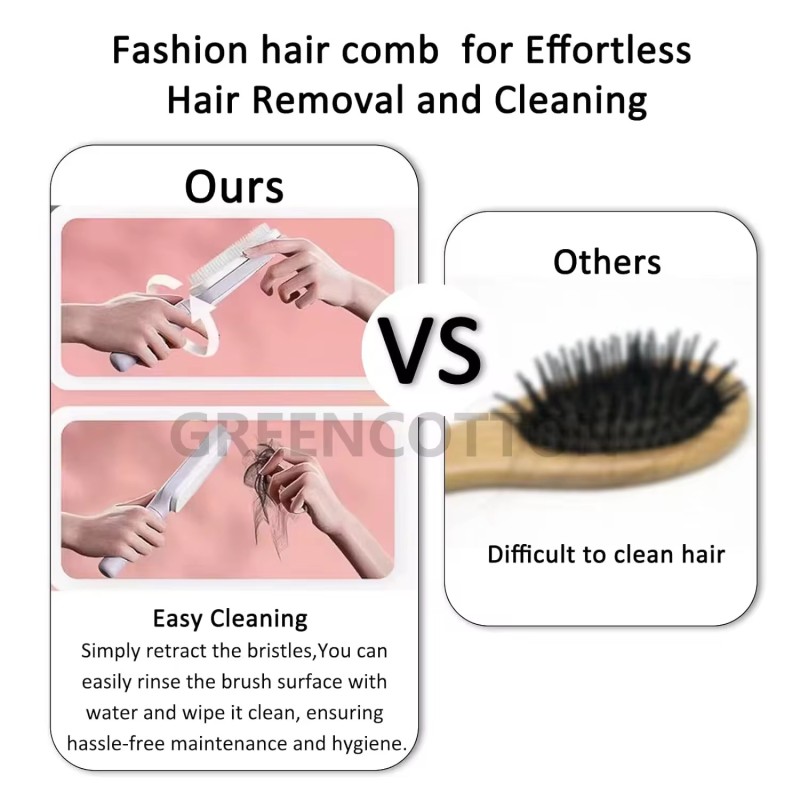 Brosse à cheuveux auto_nettoyante ,massante et antistatique thumbnail