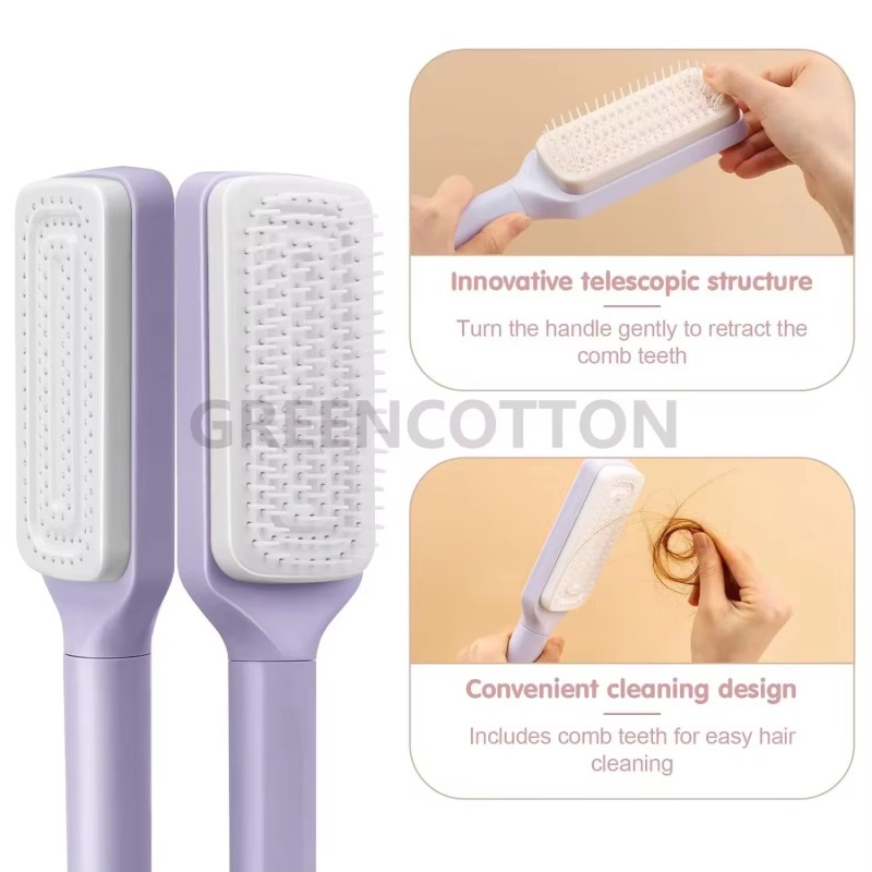 Brosse à cheuveux auto_nettoyante ,massante et antistatique thumbnail